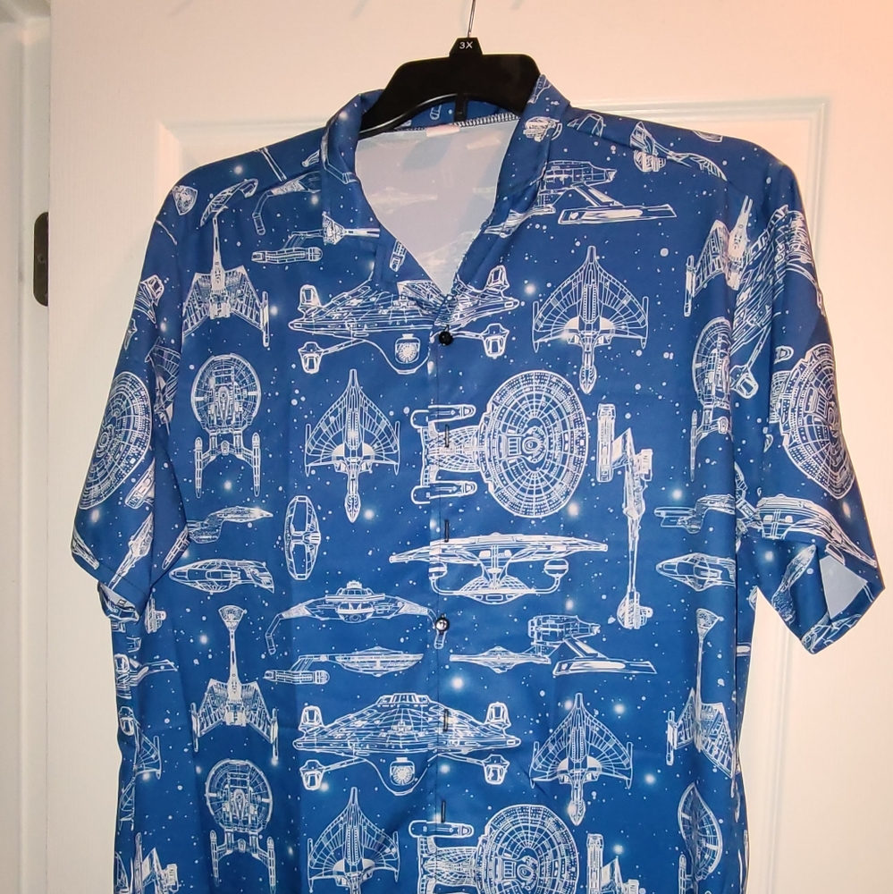 Star Trek ships dress shirt